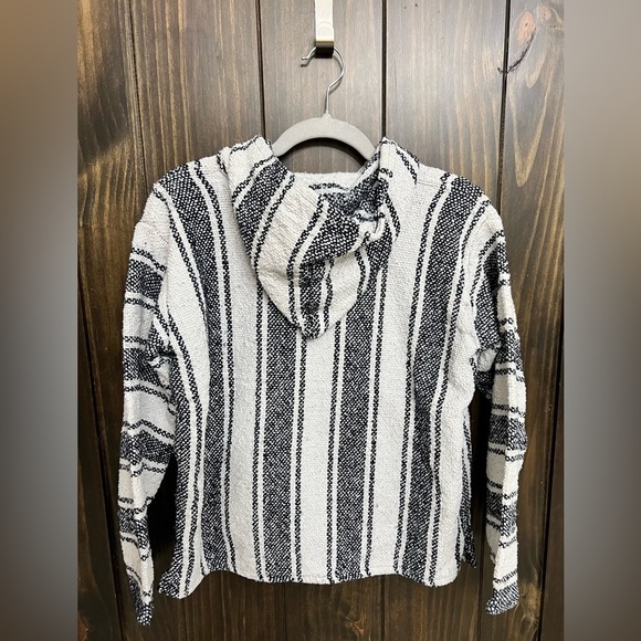 El Paso Saddle Blanket Co Mexican Hippie Pullover Hoodie Vneck Pockets Size:S - Picture 7 of 11